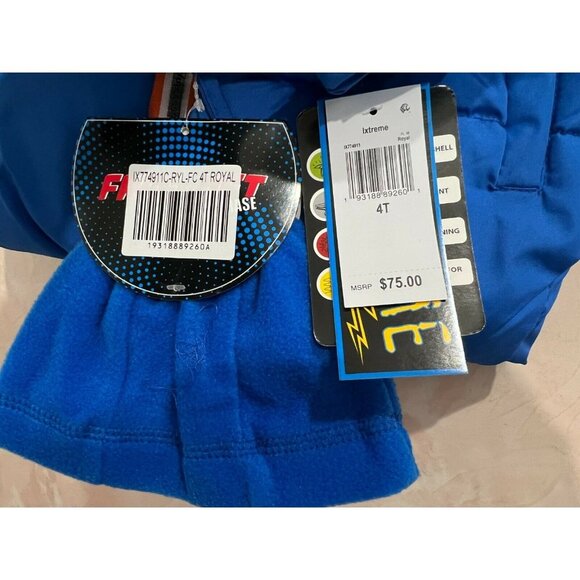 Ixtreme Toddler T4 Boys Canvas Yoke Puffer Jacket with Fleece Hat Set, 2 Piece - Picture 3 of 8